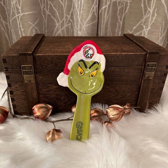 GRINCH XMAS CHRISTMAS HOLIDAY CERAMIC HOME DECOR KITCHEN SPOON REST NEW - Picture 3 of 3